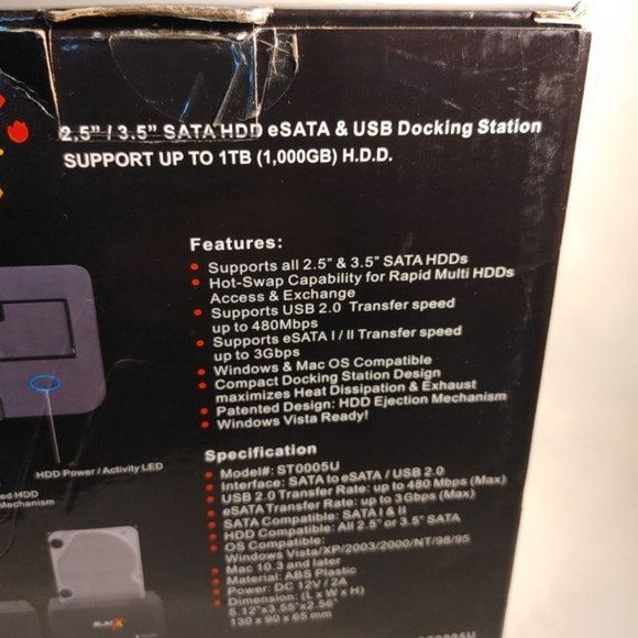 Thermaltake BlacX Dual 2.5" 3.5" SATA HDD eSATA USB2.0 Docking Station.Still - Picture 8 of 16